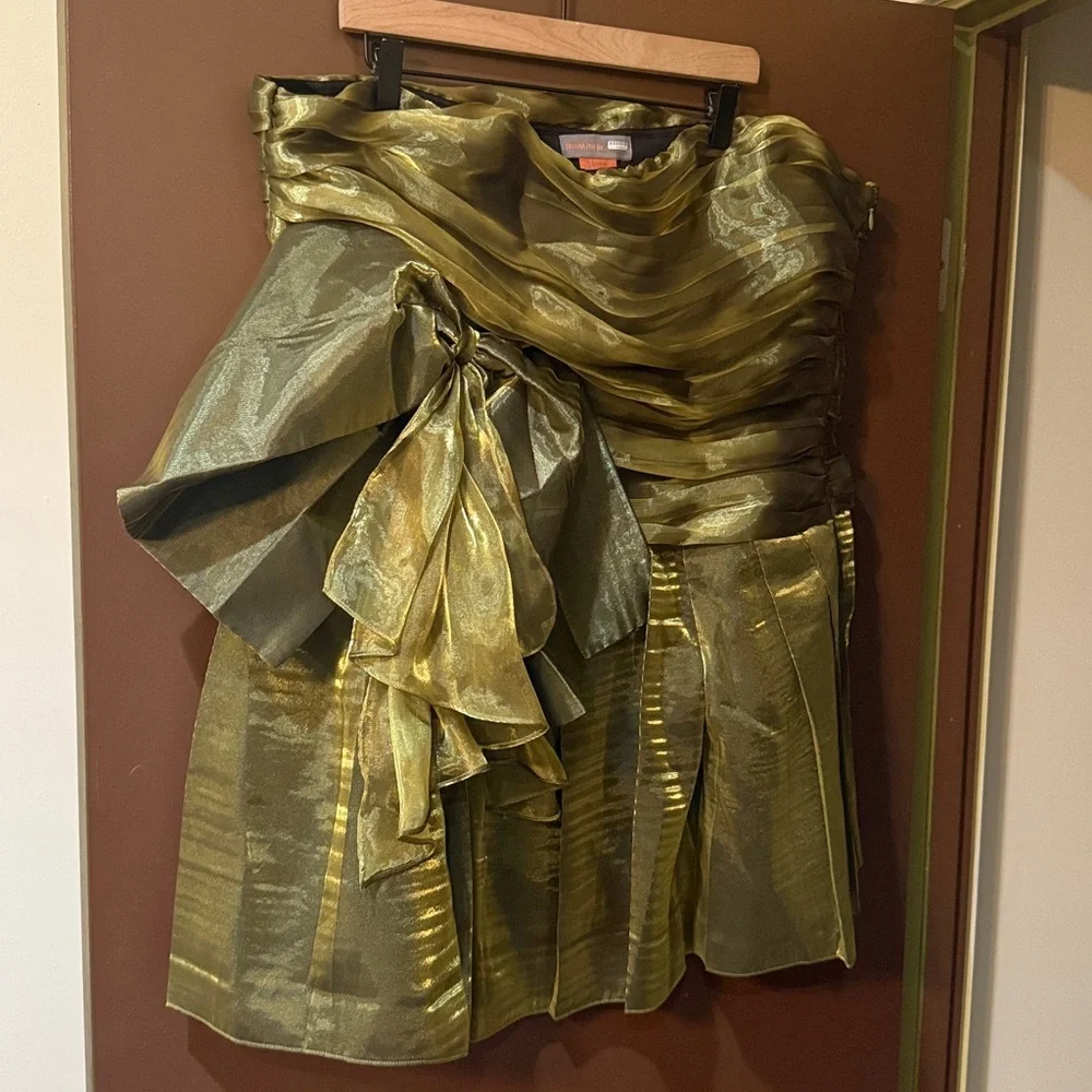 Bhanuni by Jyoti Liquid Metallic Bow Mini Dress